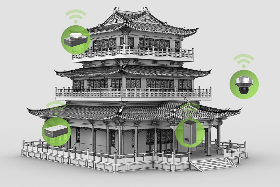 萬(wàn)賓古建筑結(jié)構(gòu)健康監(jiān)測(cè)系統(tǒng)，古建筑位移沉降多方位監(jiān)測(cè)(圖2)